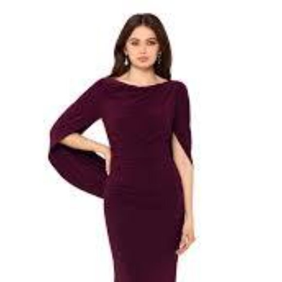 Betsy & Adam Women's Knit Drape Back Gown - Picture 2 of 8